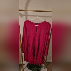 Torrid Fuchsia Keyhole Blouse